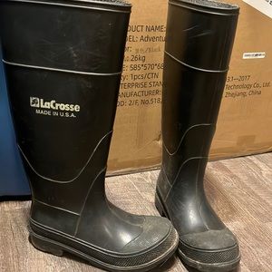 Size 3. Rain boots.  black